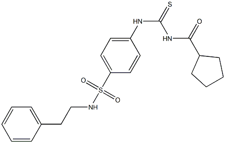 4-({[(cyclopentylcarbonyl)amino]carbothioyl}amino)-N-phenethylbenzenesulfonamide Structure