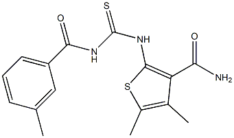 4,5-dimethyl-2-({[(3-methylbenzoyl)amino]carbothioyl}amino)-3-thiophenecarboxamide Structure