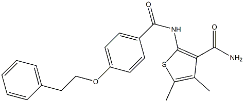 4,5-dimethyl-2-{[4-(phenethyloxy)benzoyl]amino}-3-thiophenecarboxamide|