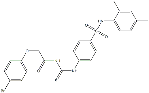 4-[({[2-(4-bromophenoxy)acetyl]amino}carbothioyl)amino]-N-(2,4-dimethylphenyl)benzenesulfonamide Structure