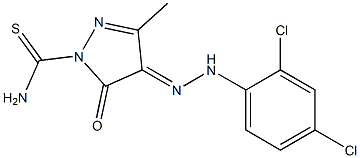 4-[(E)-2-(2,4-dichlorophenyl)hydrazono]-3-methyl-5-oxo-4,5-dihydro-1H-pyrazole-1-carbothioamide,,结构式