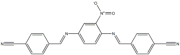 4-{[(4-{[(E)-(4-cyanophenyl)methylidene]amino}-3-nitrophenyl)imino]methyl}benzonitrile Struktur