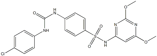 4-{[(4-chloroanilino)carbonyl]amino}-N-(2,6-dimethoxy-4-pyrimidinyl)benzenesulfonamide,,结构式