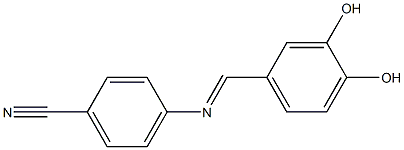 4-{[(E)-(3,4-dihydroxyphenyl)methylidene]amino}benzonitrile Struktur
