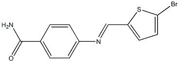 4-{[(E)-(5-bromo-2-thienyl)methylidene]amino}benzamide 化学構造式