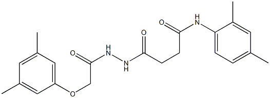 4-{2-[2-(3,5-dimethylphenoxy)acetyl]hydrazino}-N-(2,4-dimethylphenyl)-4-oxobutanamide 结构式