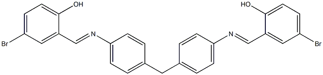 4-bromo-2-({[4-(4-{[(E)-(5-bromo-2-hydroxyphenyl)methylidene]amino}benzyl)phenyl]imino}methyl)phenol Structure