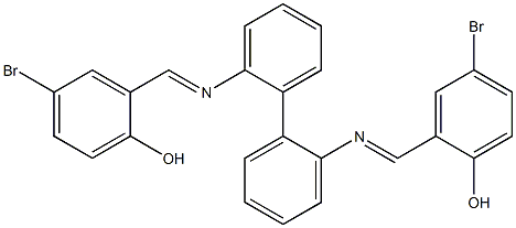 4-bromo-2-{[(2'-{[(E)-(5-bromo-2-hydroxyphenyl)methylidene]amino}[1,1'-biphenyl]-2-yl)imino]methyl}phenol,,结构式