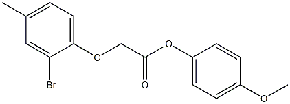 4-methoxyphenyl 2-(2-bromo-4-methylphenoxy)acetate Struktur