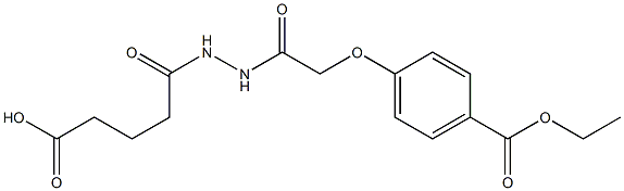 5-(2-{2-[4-(ethoxycarbonyl)phenoxy]acetyl}hydrazino)-5-oxopentanoic acid Struktur