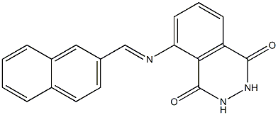 5-{[(E)-2-naphthylmethylidene]amino}-2,3-dihydro-1,4-phthalazinedione,,结构式