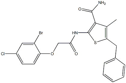 5-benzyl-2-{[2-(2-bromo-4-chlorophenoxy)acetyl]amino}-4-methyl-3-thiophenecarboxamide