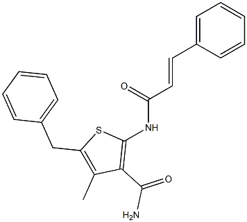 5-benzyl-4-methyl-2-{[(E)-3-phenyl-2-propenoyl]amino}-3-thiophenecarboxamide Structure