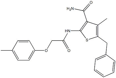 5-benzyl-4-methyl-2-{[2-(4-methylphenoxy)acetyl]amino}-3-thiophenecarboxamide Structure