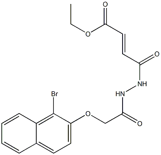 ethyl (E)-4-(2-{2-[(1-bromo-2-naphthyl)oxy]acetyl}hydrazino)-4-oxo-2-butenoate Structure