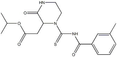 isopropyl 2-(1-{[(3-methylbenzoyl)amino]carbothioyl}-3-oxo-2-piperazinyl)acetate