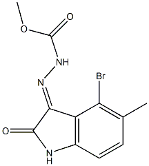 methyl 2-(4-bromo-5-methyl-2-oxo-1,2-dihydro-3H-indol-3-ylidene)-1-hydrazinecarboxylate Struktur