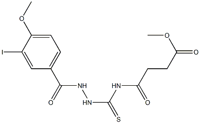 methyl 4-({[2-(3-iodo-4-methoxybenzoyl)hydrazino]carbothioyl}amino)-4-oxobutanoate Struktur