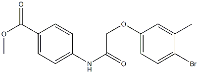 methyl 4-{[2-(4-bromo-3-methylphenoxy)acetyl]amino}benzoate,,结构式