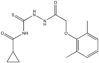 N-({2-[2-(2,6-dimethylphenoxy)acetyl]hydrazino}carbothioyl)cyclopropanecarboxamide Structure
