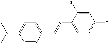 2,4-dichloro-N-{(E)-[4-(dimethylamino)phenyl]methylidene}aniline 化学構造式