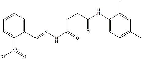N-(2,4-dimethylphenyl)-4-{2-[(E)-(2-nitrophenyl)methylidene]hydrazino}-4-oxobutanamide Struktur