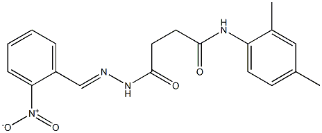 N-(2,4-dimethylphenyl)-4-{2-[(E)-(2-nitrophenyl)methylidene]hydrazino}-4-oxobutanamide 化学構造式