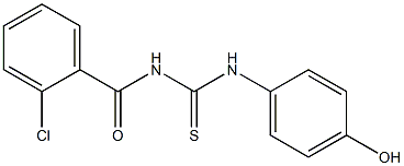 N-(2-chlorobenzoyl)-N'-(4-hydroxyphenyl)thiourea 化学構造式