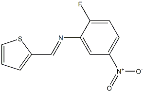 2-fluoro-5-nitro-N-[(E)-2-thienylmethylidene]aniline Struktur