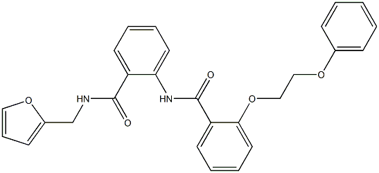 N-(2-furylmethyl)-2-{[2-(2-phenoxyethoxy)benzoyl]amino}benzamide,,结构式