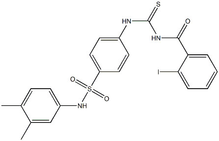 N-(3,4-dimethylphenyl)-4-({[(2-iodobenzoyl)amino]carbothioyl}amino)benzenesulfonamide Structure