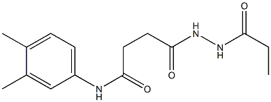 N-(3,4-dimethylphenyl)-4-oxo-4-(2-propionylhydrazino)butanamide Struktur