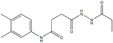 N-(3,4-dimethylphenyl)-4-oxo-4-(2-propionylhydrazino)butanamide 化学構造式