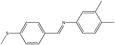 3,4-dimethyl-N-{(E)-[4-(methylsulfanyl)phenyl]methylidene}aniline Structure