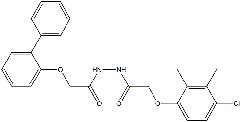 N'-[2-([1,1'-biphenyl]-2-yloxy)acetyl]-2-(4-chloro-2,3-dimethylphenoxy)acetohydrazide 化学構造式