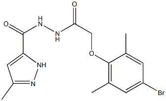 N'-[2-(4-bromo-2,6-dimethylphenoxy)acetyl]-3-methyl-1H-pyrazole-5-carbohydrazide Structure