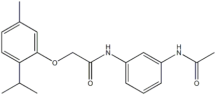 N-[3-(acetylamino)phenyl]-2-(2-isopropyl-5-methylphenoxy)acetamide 化学構造式