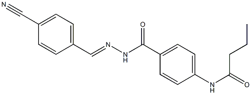 N-[4-({2-[(E)-(4-cyanophenyl)methylidene]hydrazino}carbonyl)phenyl]butanamide Structure