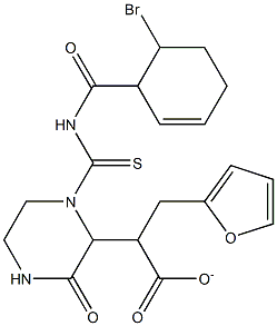 tetrahydro-2-furanylmethyl 2-(1-{[(2-bromobenzoyl)amino]carbothioyl}-3-oxo-2-piperazinyl)acetate Structure