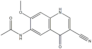 N-(3-cyano-1,4-dihydro-7-methoxy-4-oxoquinolin-6-yl)acetamide 结构式