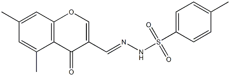 N'-[(E)-(5,7-dimethyl-4-oxo-4H-chromen-3-yl)methylidene]-4-methylbenzenesulfonohydrazide 化学構造式
