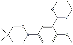 2-[3-(1,3-Dioxan-2-yl)-4-methoxyphenyl]-5,5-dimethyl-1,3,2-dioxaborinane Structure