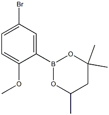 2-(5-Bromo-2-methoxyphenyl)-4,4,6-trimethyl-1,3,2-dioxaborinane 化学構造式