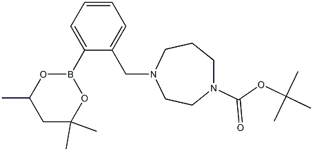 tert-Butyl 4-[2-(4,4,6-trimethyl-1,3,2-dioxaborinan-2-yl)benzyl]-1,4-diazepane-1-carboxylate,,结构式