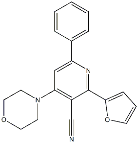 2-(2-Furanyl)-4-(morpholin-4-yl)-6-phenylpyridine-3-carbonitrile Struktur