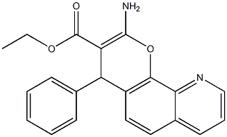 2-Amino-4-phenyl-4H-pyrano[3,2-h]quinoline-3-carboxylic acid ethyl ester 结构式