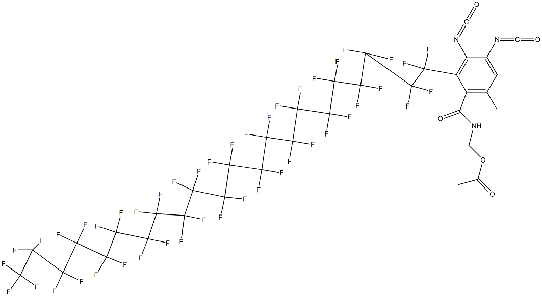 N-(Acetyloxymethyl)-2-(pentatetracontafluorodocosyl)-3,4-diisocyanato-6-methylbenzamide Struktur