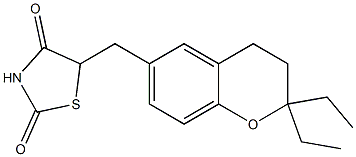 5-[[2,2-Diethyl-3,4-dihydro-2H-1-benzopyran]-6-ylmethyl]thiazolidine-2,4-dione,,结构式
