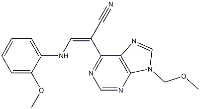 9-(Methoxymethyl)-6-[(E)-1-cyano-2-[(2-methoxyphenyl)amino]ethenyl]-9H-purine 结构式