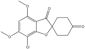 7-Chloro-4,6-dimethoxyspiro[benzofuran-2(3H),1'-cyclohexane]-3,4'-dione 结构式